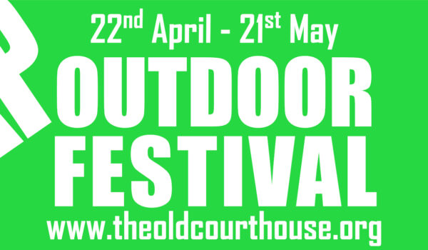 A green background with a curlew image and the words 'Shap Outdoor Festival, 22nd April-21st May. www.theoldcourthouse.org'